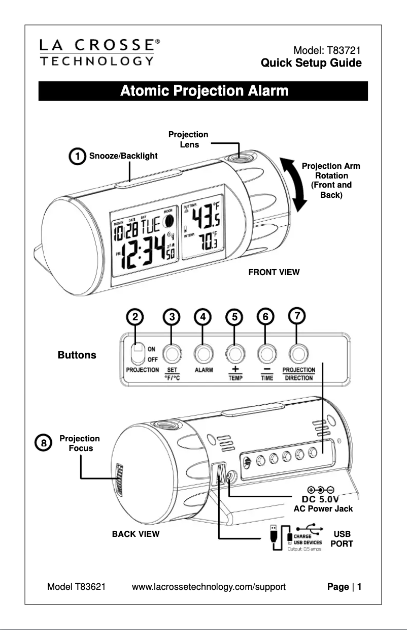 Page n°1 - Manuel utilisateur La Crosse Technology T83721