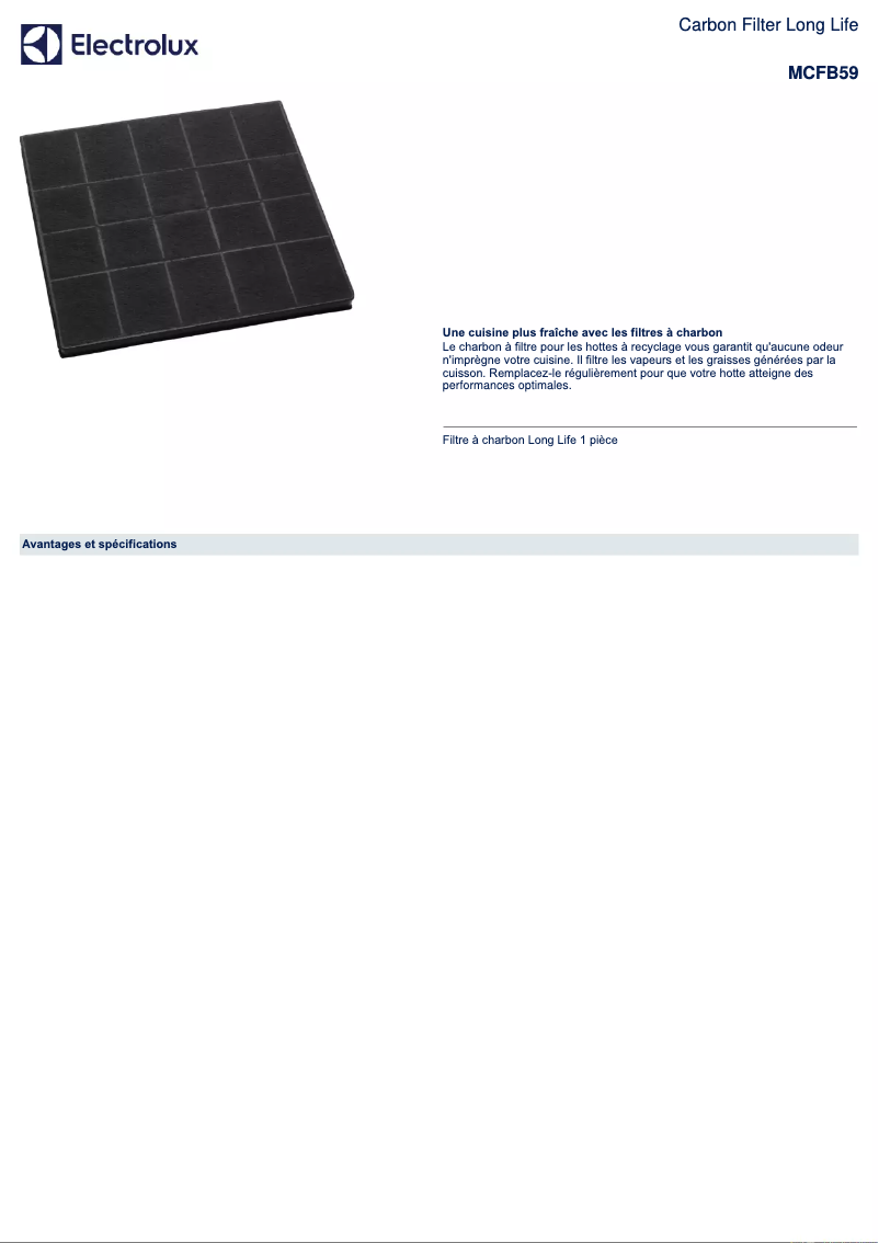 Image de la première page du manuel de l'appareil MCFB59