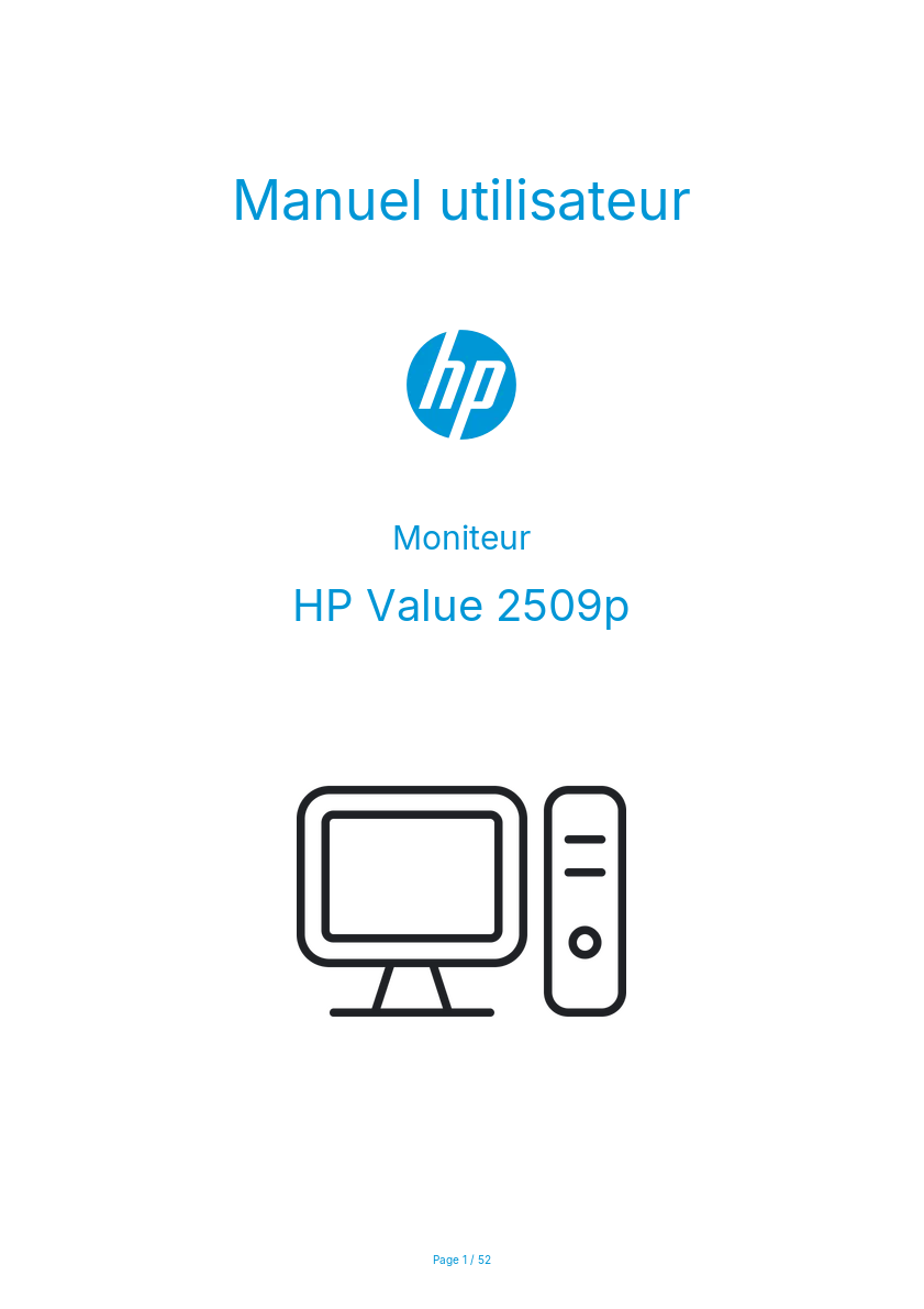 Page n°1 - Manuel utilisateur HP Value 2509p