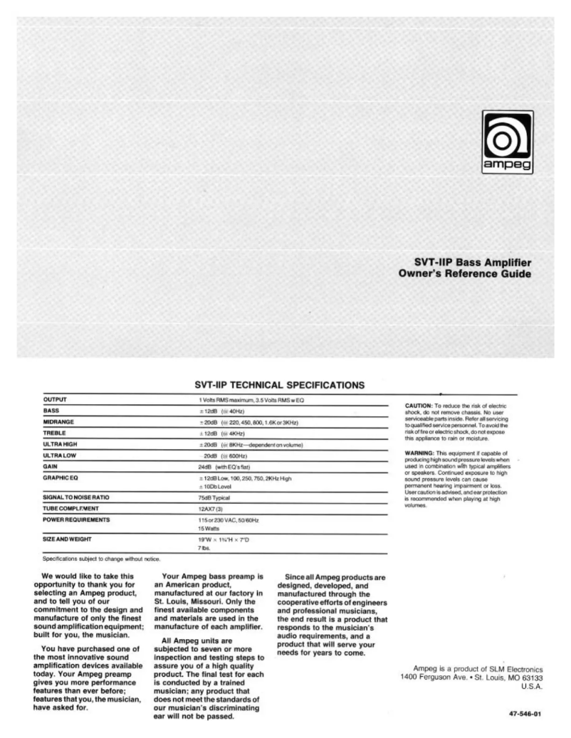 Page n°1 - Manuel utilisateur Ampeg SVT-IIP