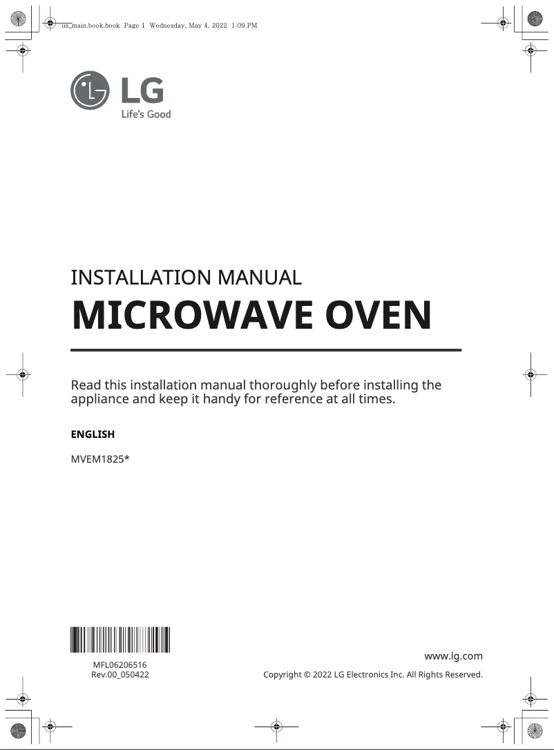 Page n°1 - Guide d'installation LG MVEM1825F