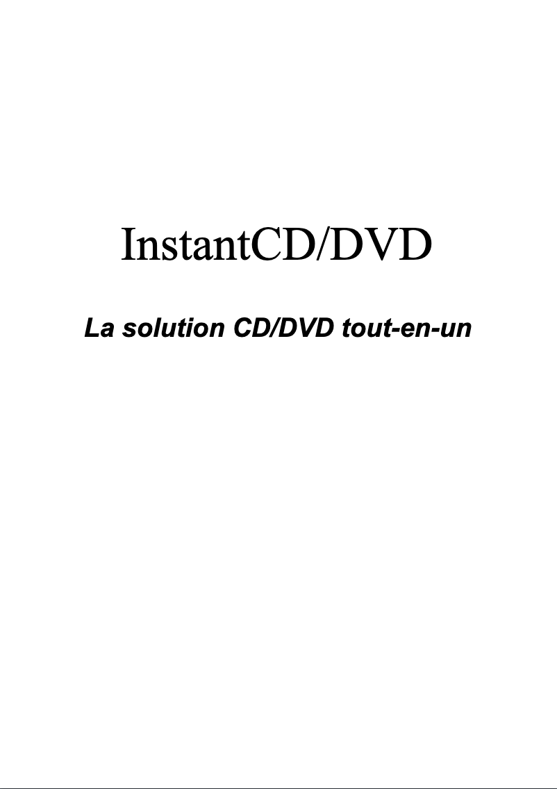 Image de la première page du manuel de l'appareil Instant CD DVD