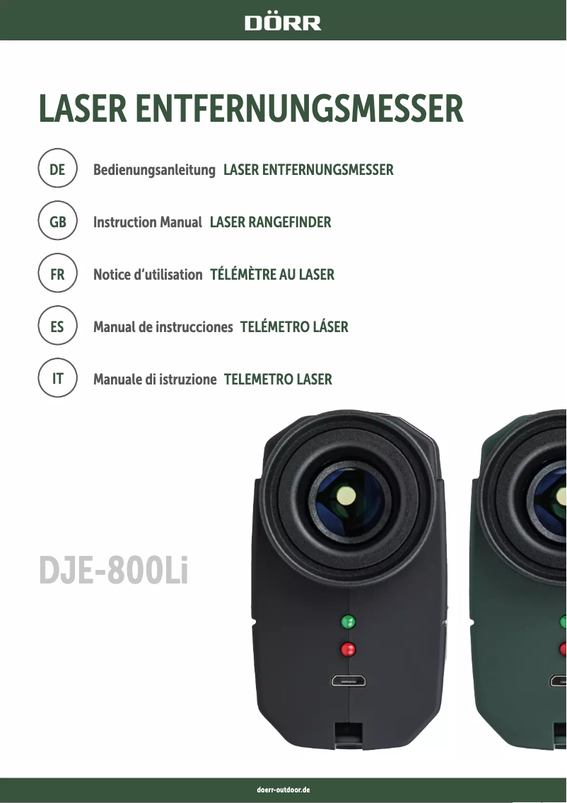 Imagen de la primera página del manual del dispositivo DJE-800Li