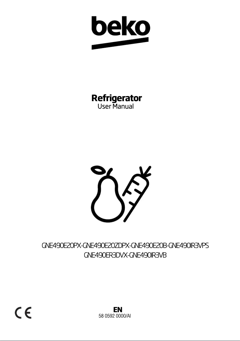 Page 1 de la notice Manuel utilisateur Beko GNE490IR3VPS