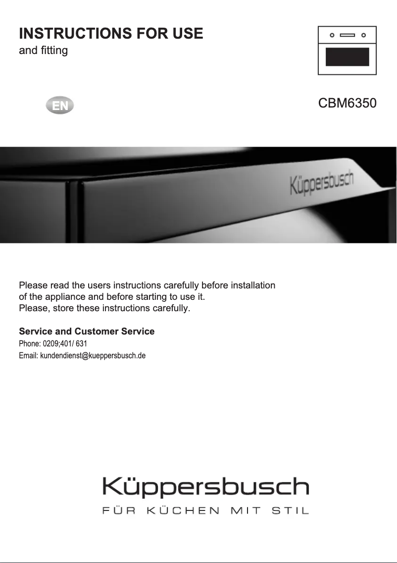 Page n°1 - Manuel utilisateur Küppersbusch CBM6350.0S1