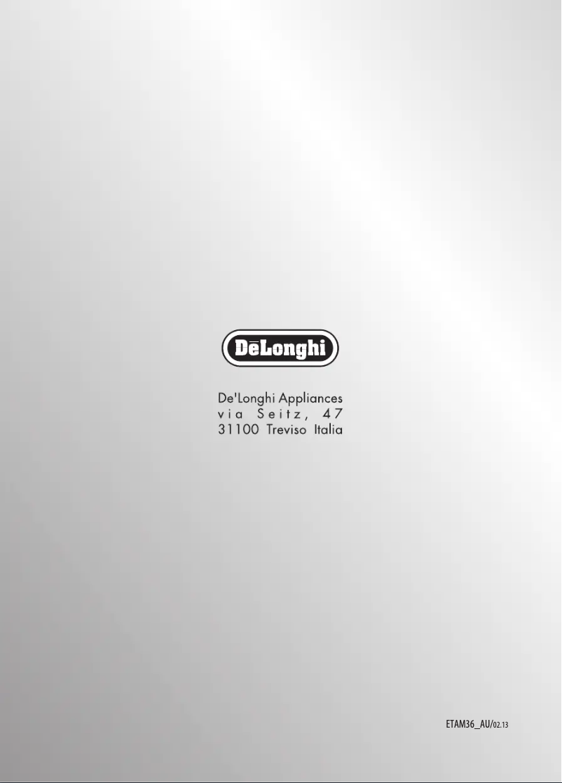 Page n°1 - Manuel utilisateur DeLonghi PrimaDonna XS ETAM 36.365.MB