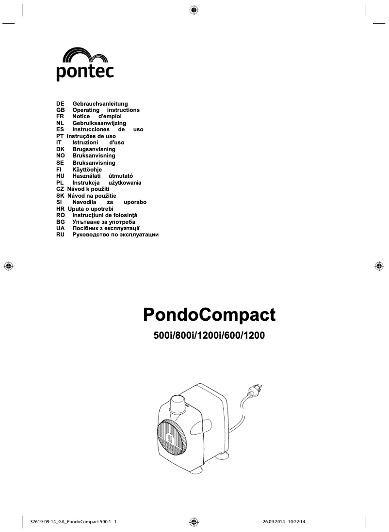 Image de la première page du manuel de l'appareil PondoCompact 1200i