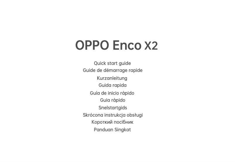 Page 1 de la notice Guide de démarrage rapide Oppo Enco X2