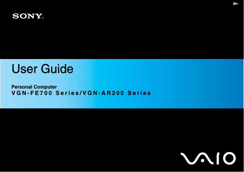 Page 1 de la notice Manuel utilisateur Sony Vaio VGN-FE790G