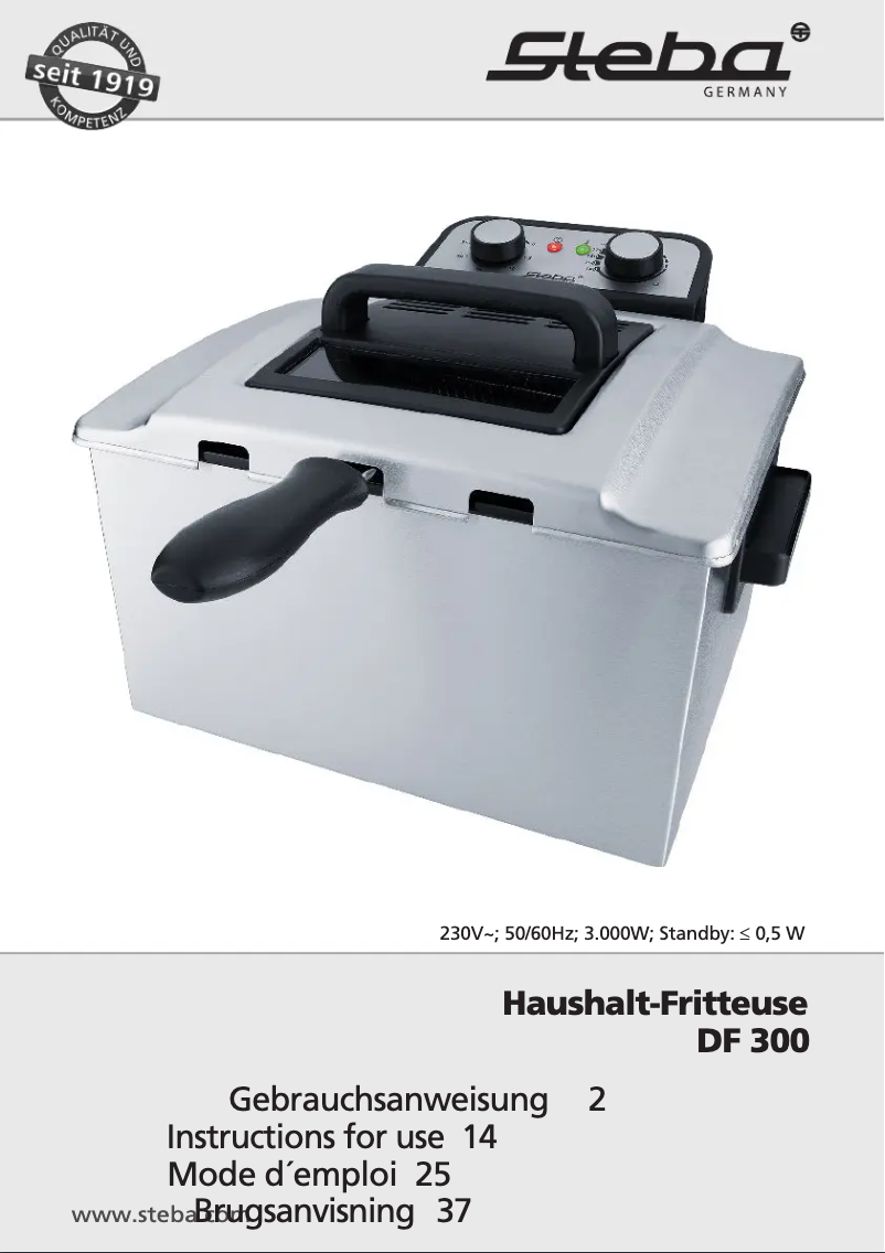 Page n°1 - Manuel utilisateur Steba DF 300