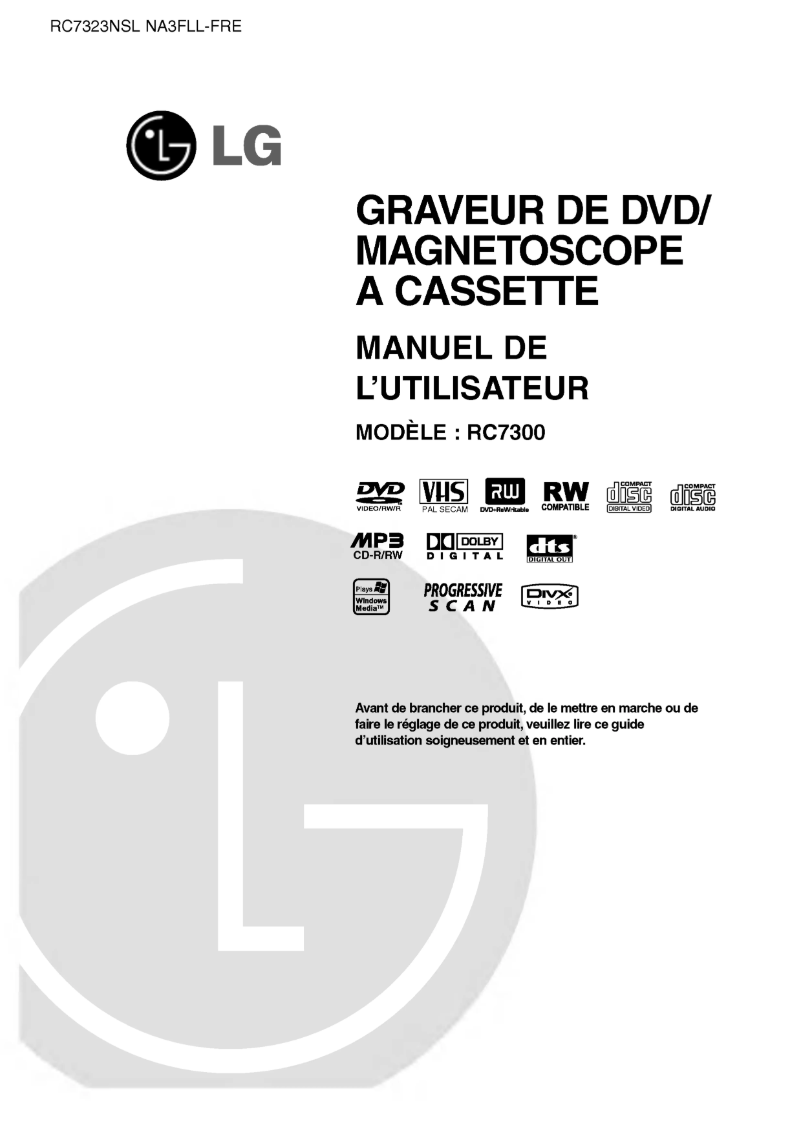 Page n°1 - Manuel utilisateur LG RC7323NSL