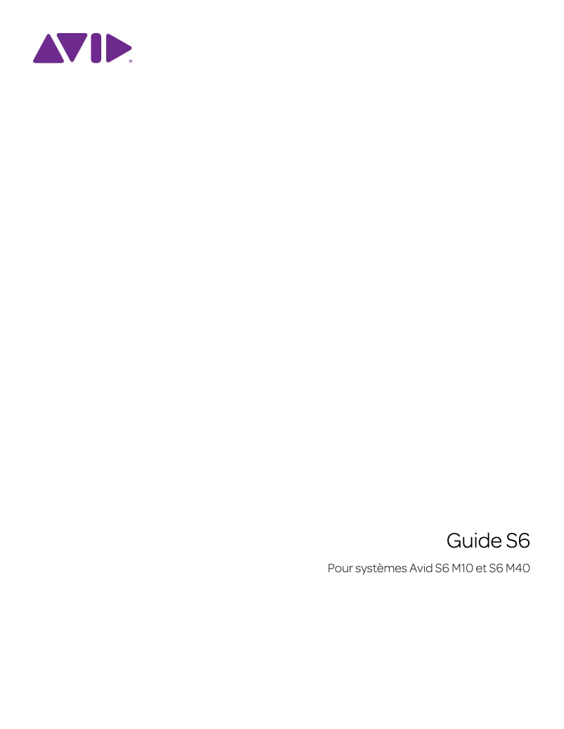 Page n°1 - Manuel utilisateur Avid Pro Tools S6
