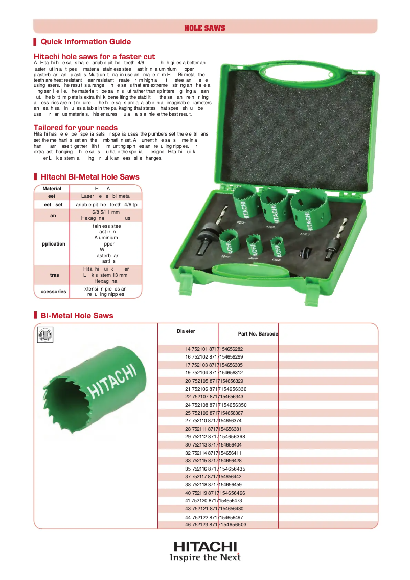 Page n°1 - Manuel utilisateur Hitachi 752116