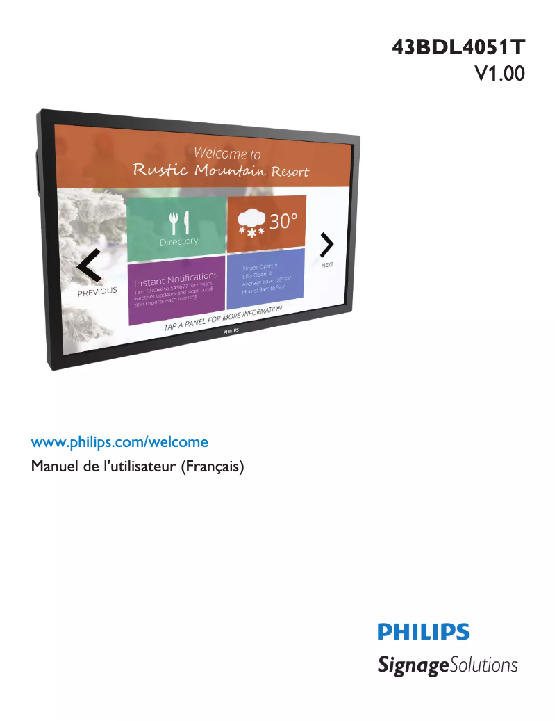Page n°1 - Manuel utilisateur Philips 43BDL4051T