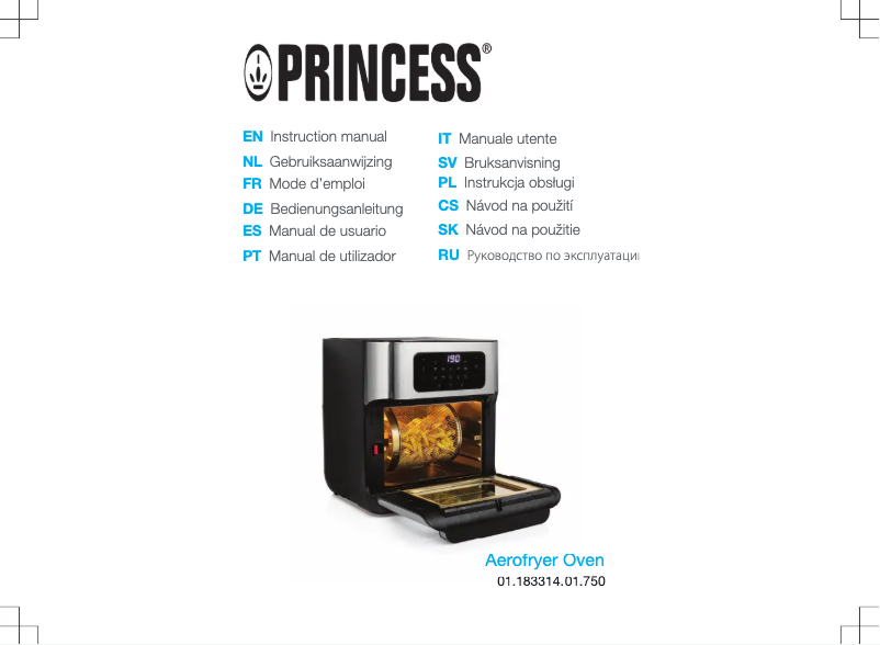 Page 1 de la notice Manuel utilisateur Princess Aerofryer Oven 183314