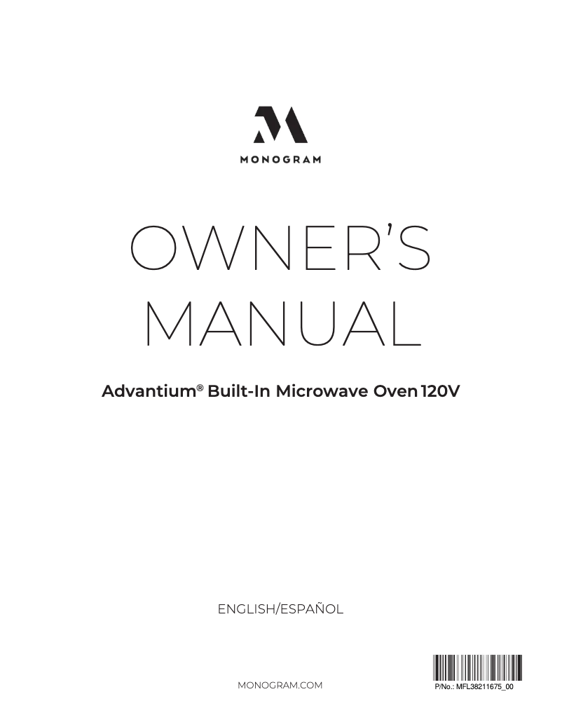 Página 1 del manual Manual de uso y mantenimiento Monogram ZSB9132NSS