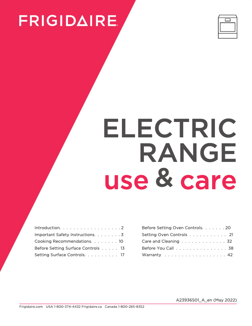 Página 1 del manual Manual de usuario Frigidaire FCFE3083AS