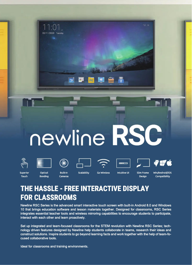 Page n°1 - Fiche technique Newline TT-7519RSC