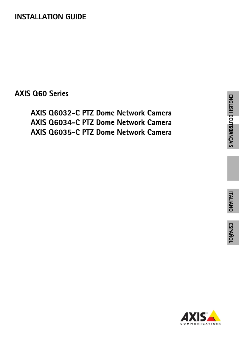 Page 1 de la notice Manuel utilisateur Axis Q6035