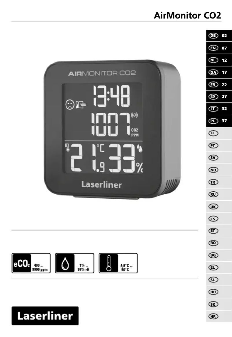Image de la première page du manuel de l'appareil AirMonitor CO2