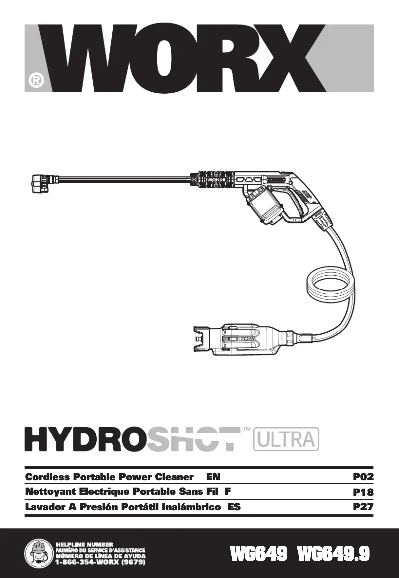 Page 1 de la notice Manuel utilisateur Worx WG649