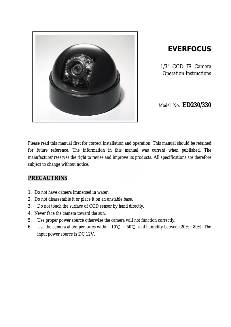 Image de la première page du manuel de l'appareil ED330/N-4B