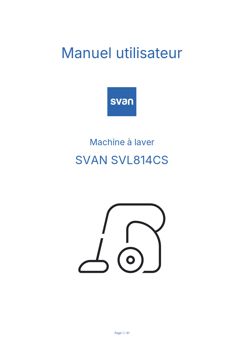 Image de la première page du manuel de l'appareil SVL814CS