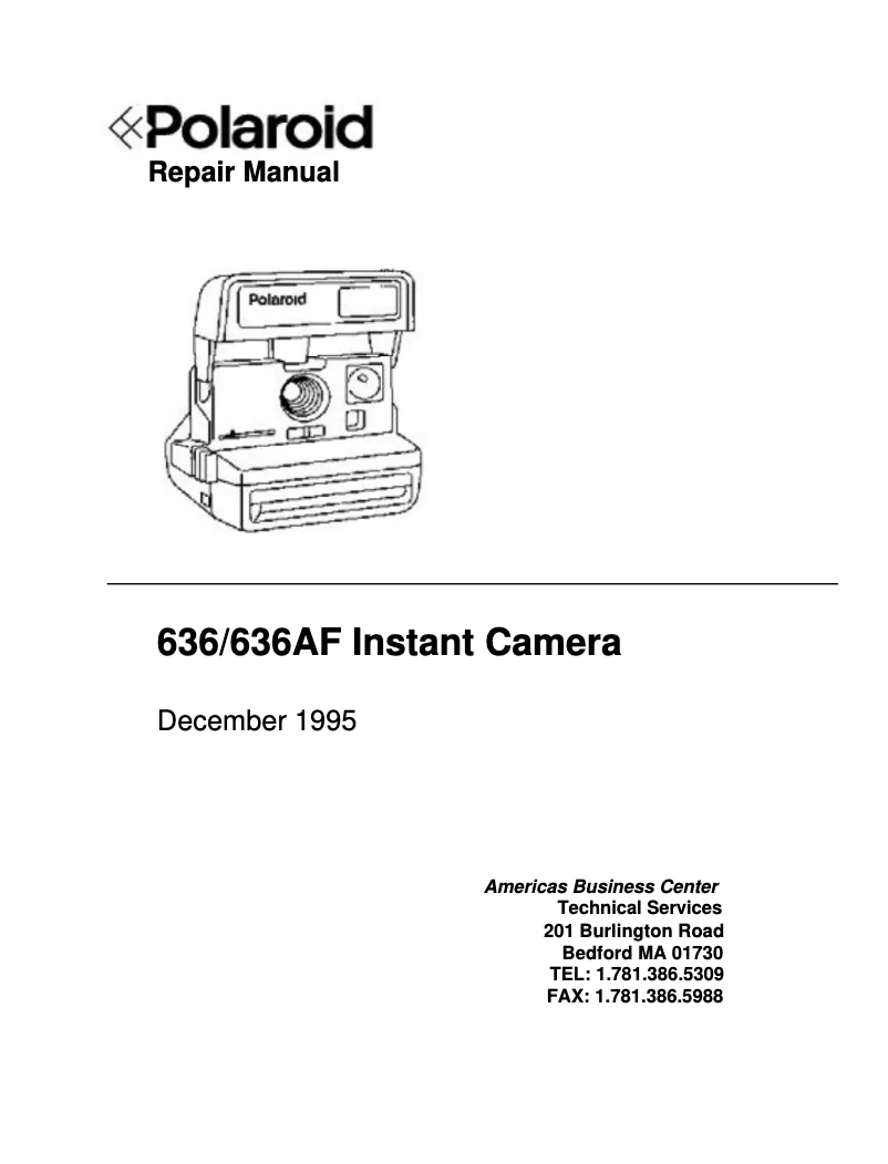 Page 1 de la notice Manuel utilisateur Polaroid 636AF