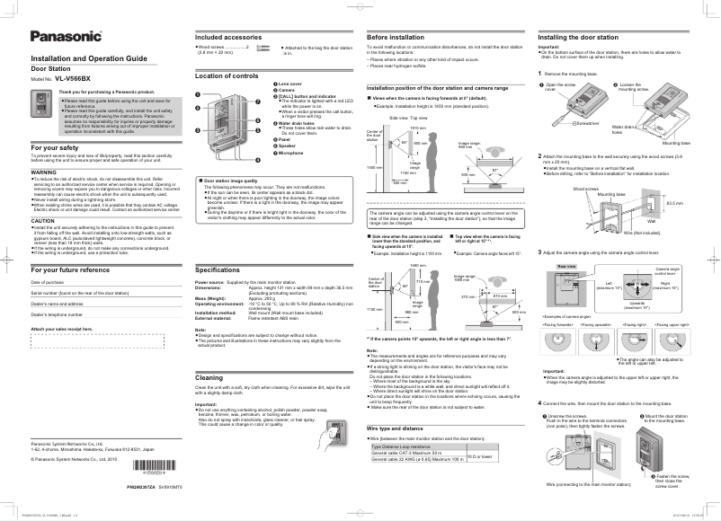 Image de la première page du manuel de l'appareil VL-V566BX