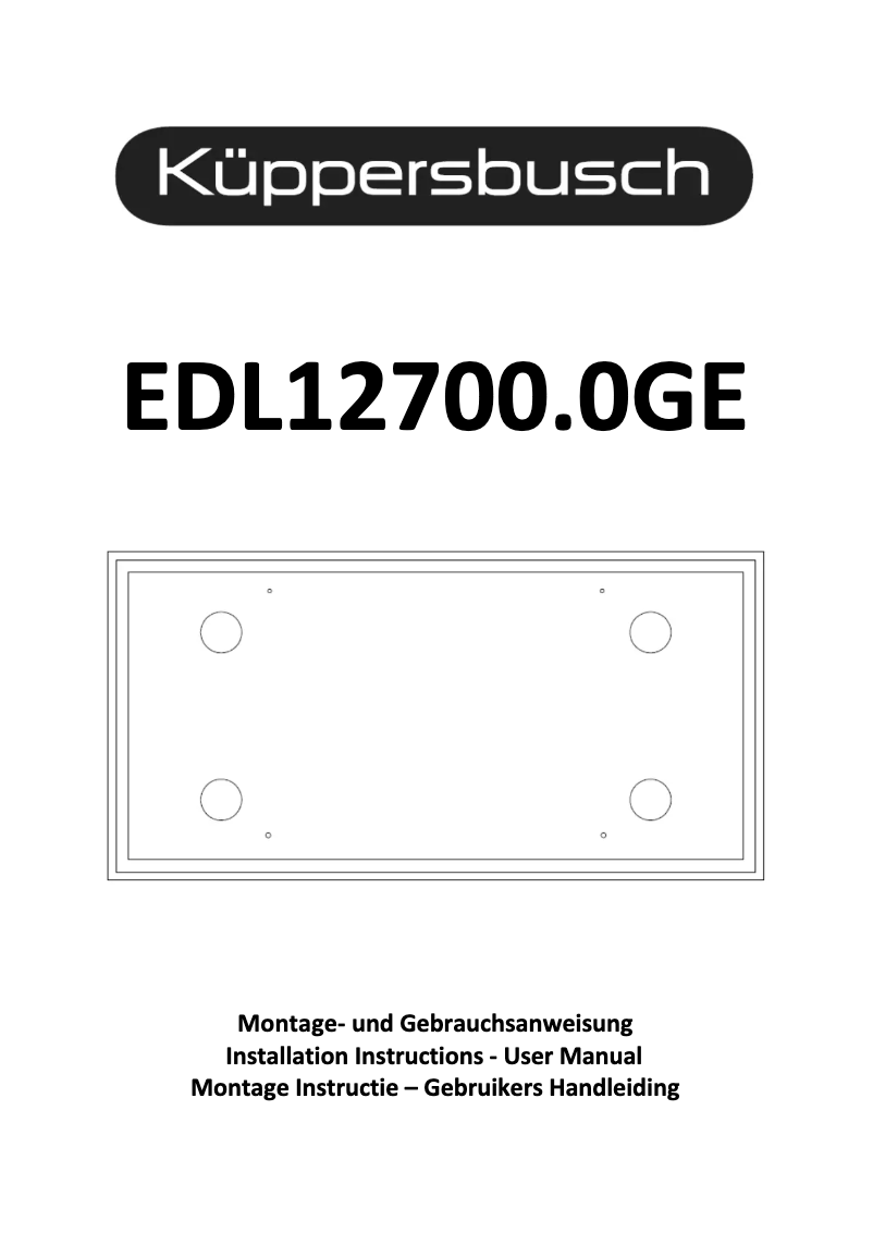 Page n°1 - Manuel utilisateur Küppersbusch EDL 12700.0GE