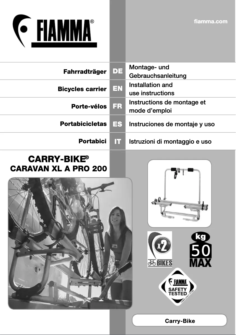 Page n°1 - Manuel utilisateur Fiamma Carry-Bike XL A Pro 200