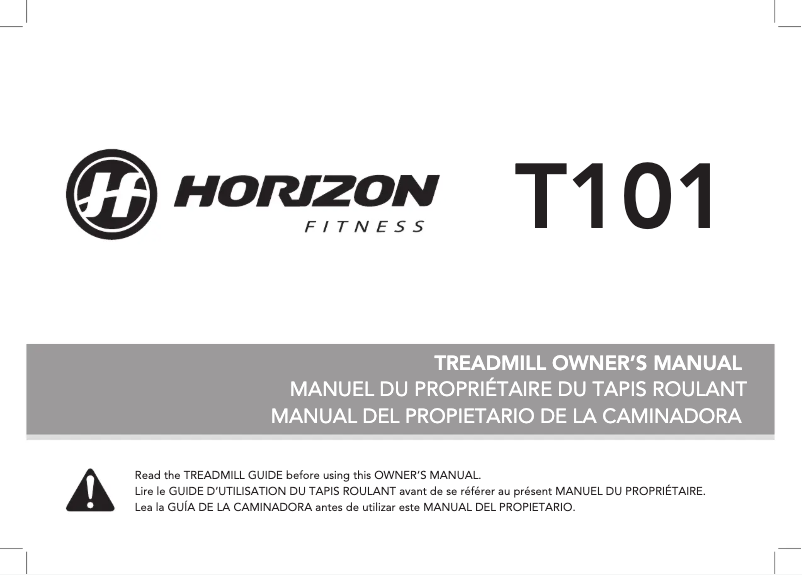 Página 1 del manual Manual de usuario Horizon Fitness Go T101
