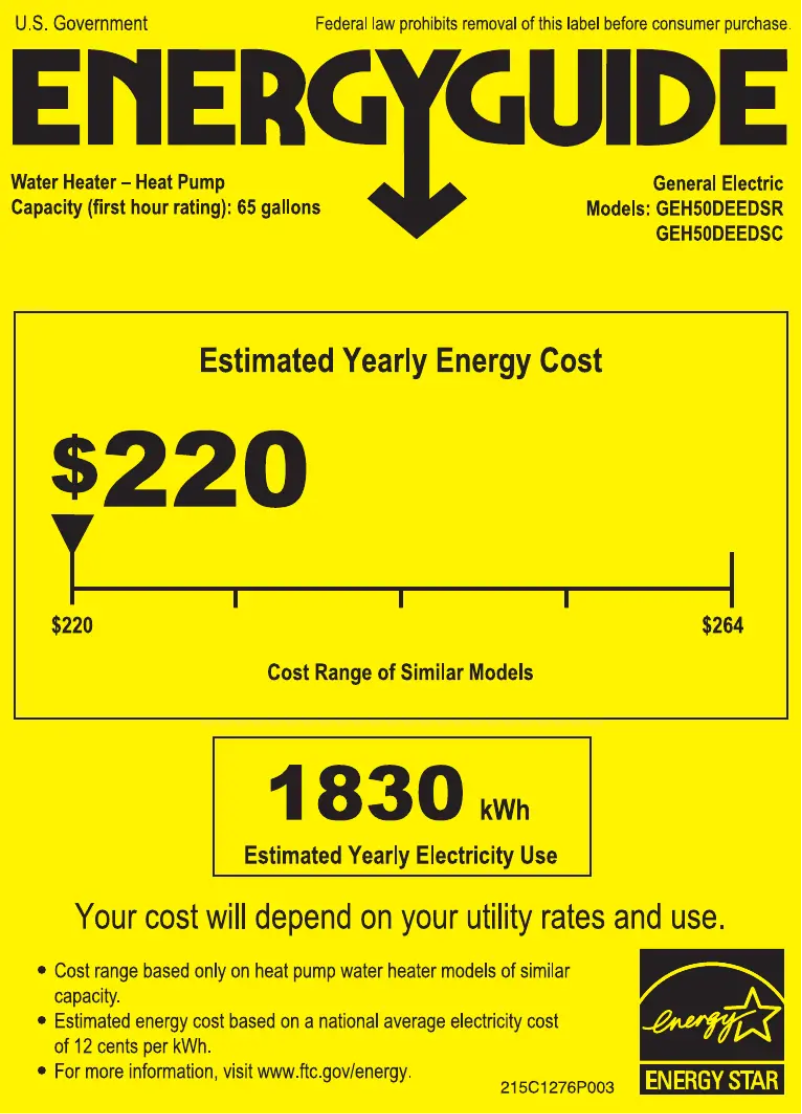 Image de la première page du manuel de l'appareil GeoSpring H50DEEDSC