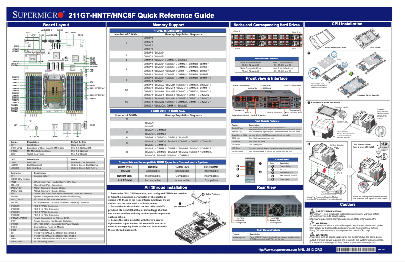 Image de la première page du manuel de l'appareil SuperServer SYS-211GT-HNC8F