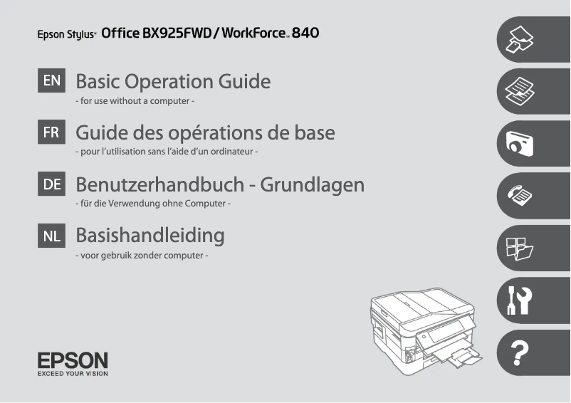 Page n°1 - Manuel utilisateur Epson Stylus WorkFoce 840