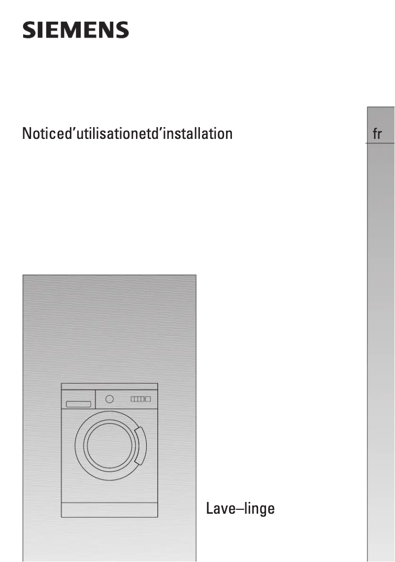 Page n°1 - Manuel utilisateur Siemens WXLM1062FF