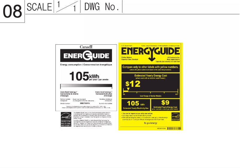 Page n°1 - Label énergétique LG WM3700HVA