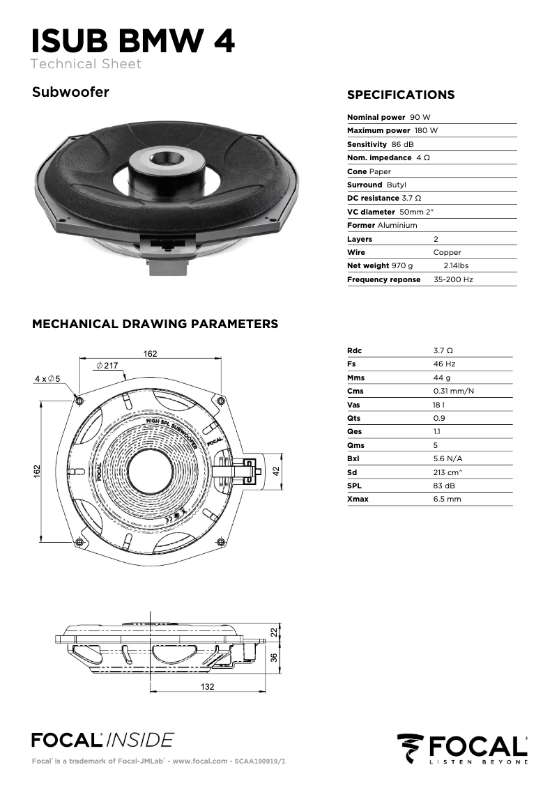 Imagen de la primera página del manual del dispositivo ISUB BMW 4