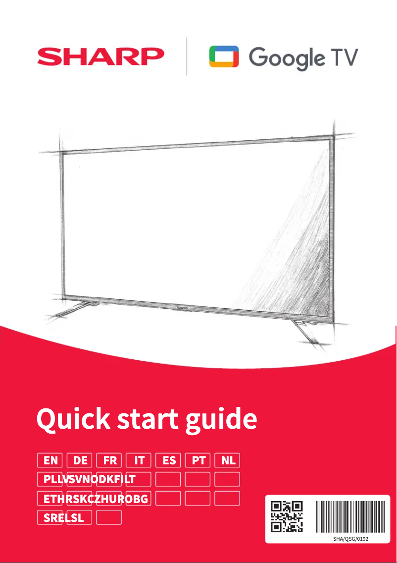 Page 1 de la notice Guide de démarrage rapide Sharp 43GP6465E