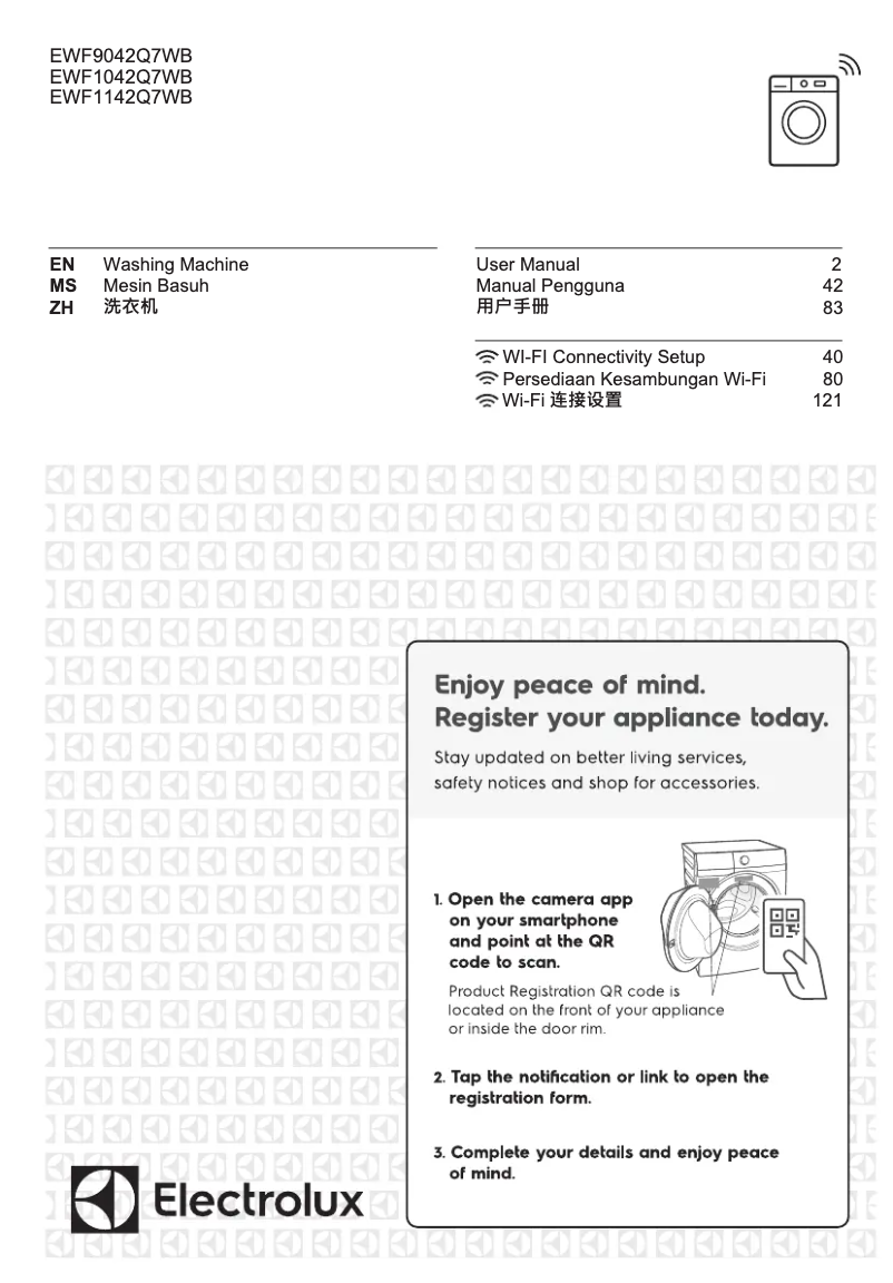 Page 1 de la notice Manuel utilisateur Electrolux EWF9042Q7WB
