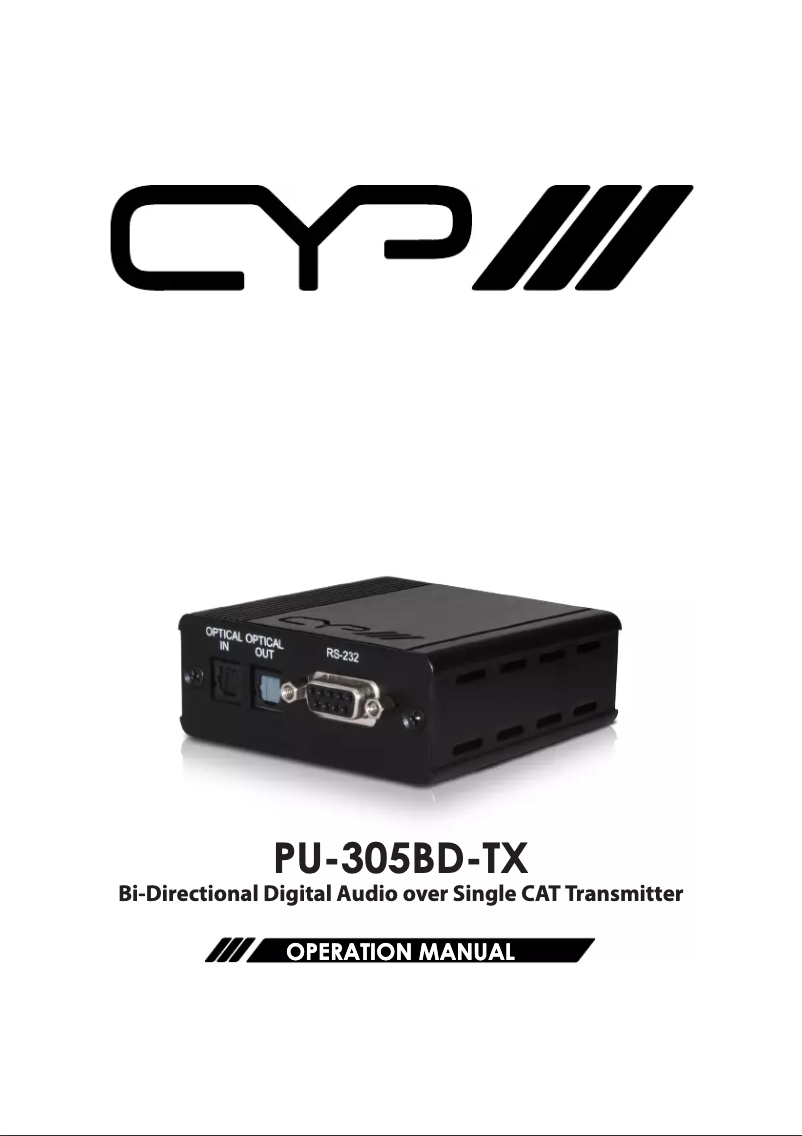 Page 1 de la notice Manuel utilisateur CYP PU-305BD-TX