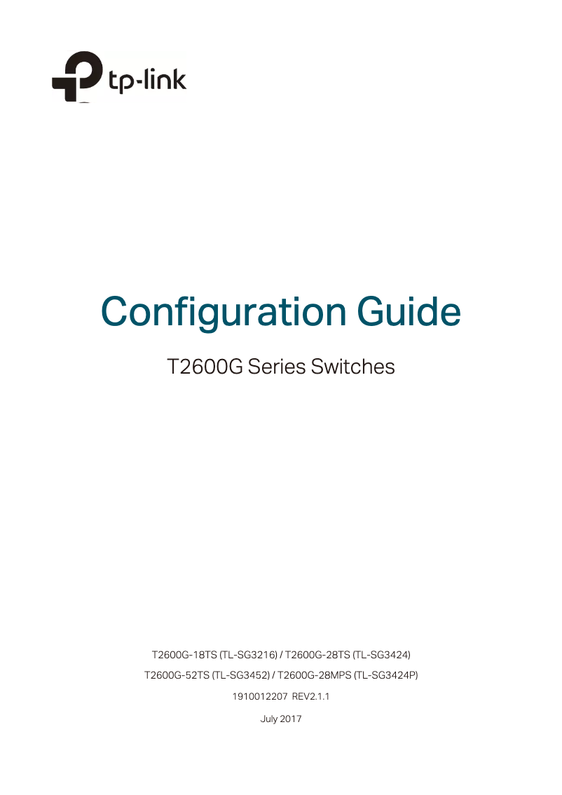 Image de la première page du manuel de l'appareil JetStream T2600G-18TS
