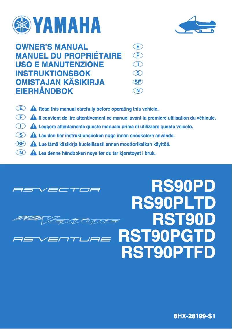 Image de la première page du manuel de l'appareil RS Venture GT (2013)