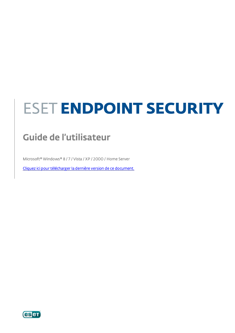 Page n°1 - Manuel utilisateur ESET Endpoint Security for Windows