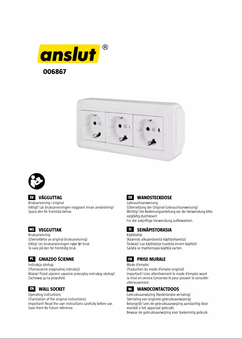 Page n°1 - Manuel utilisateur Anslut 006867