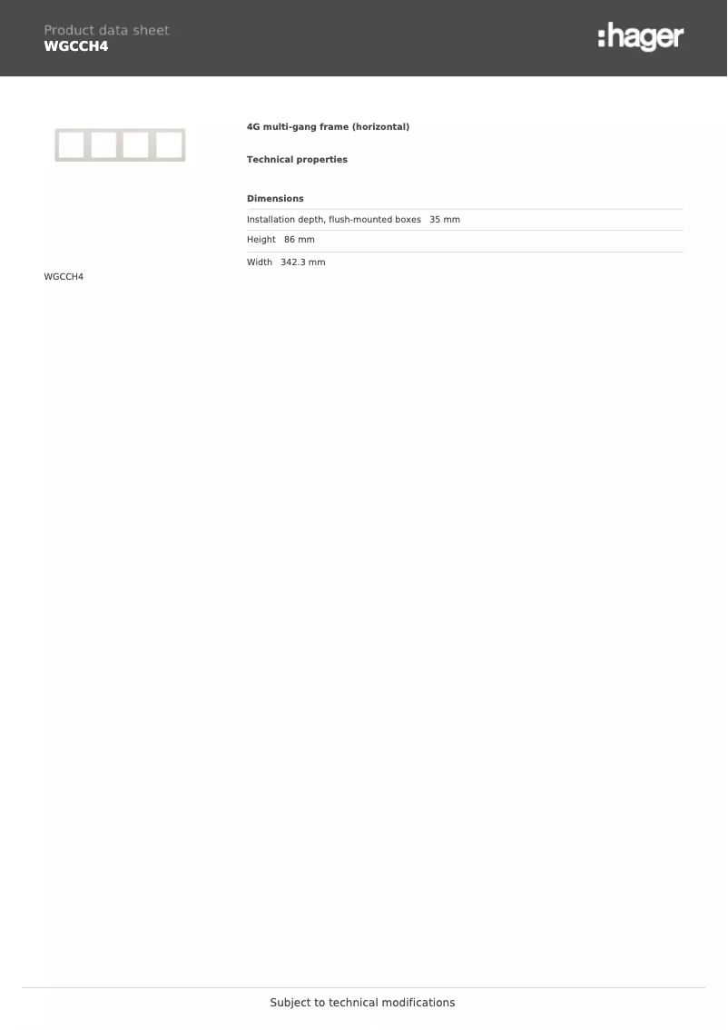 Image de la première page du manuel de l'appareil WGCCH4