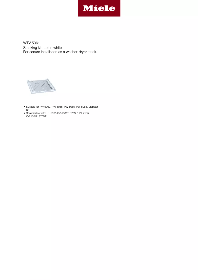 Page n°1 - Manuel utilisateur Miele WTV 5061