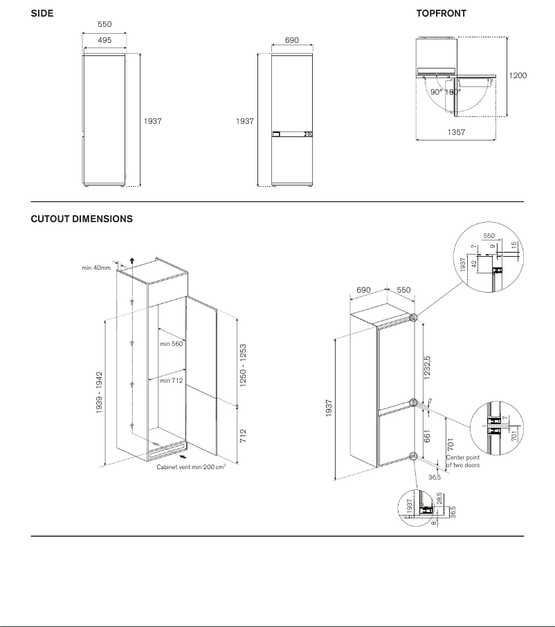 Page n°1 - Instructions / montage Bertazzoni REF704BBNPTC