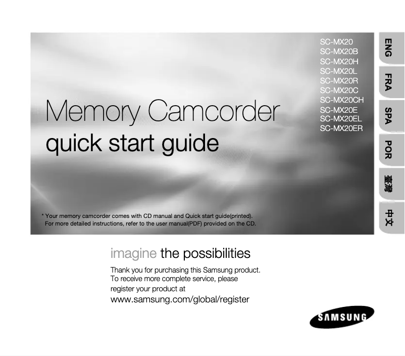 Page 1 de la notice Manuel utilisateur Samsung SC-MX20H