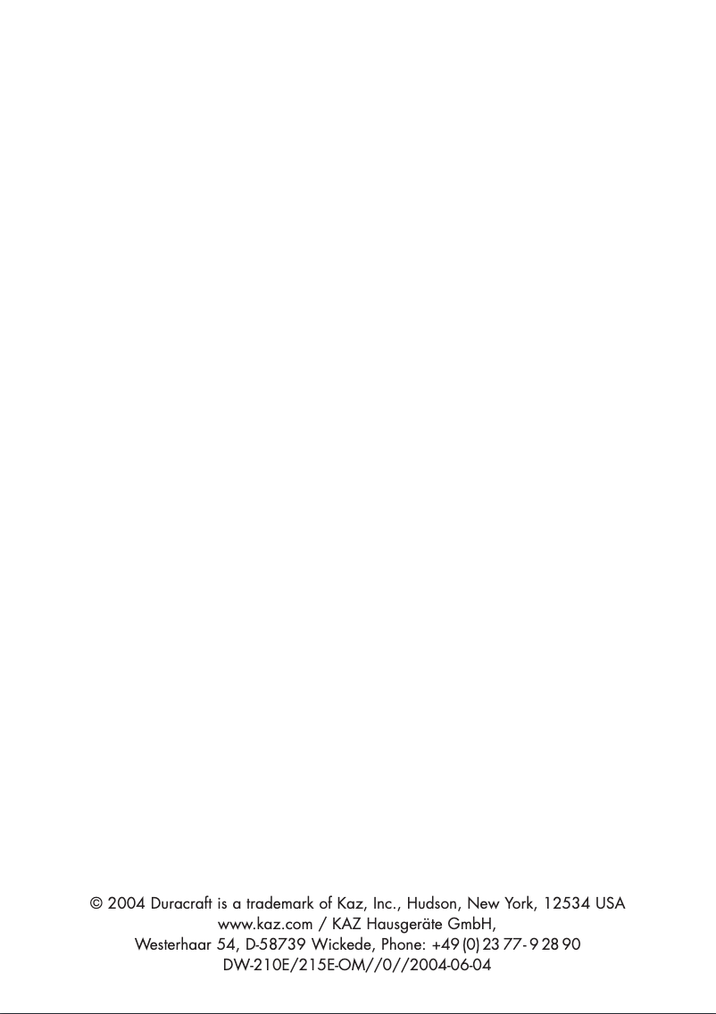Page n°1 - Manuel utilisateur Duracraft DW-210E